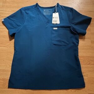FIGS Catarina One Pocket Teal Scrub Top Size M with Tags